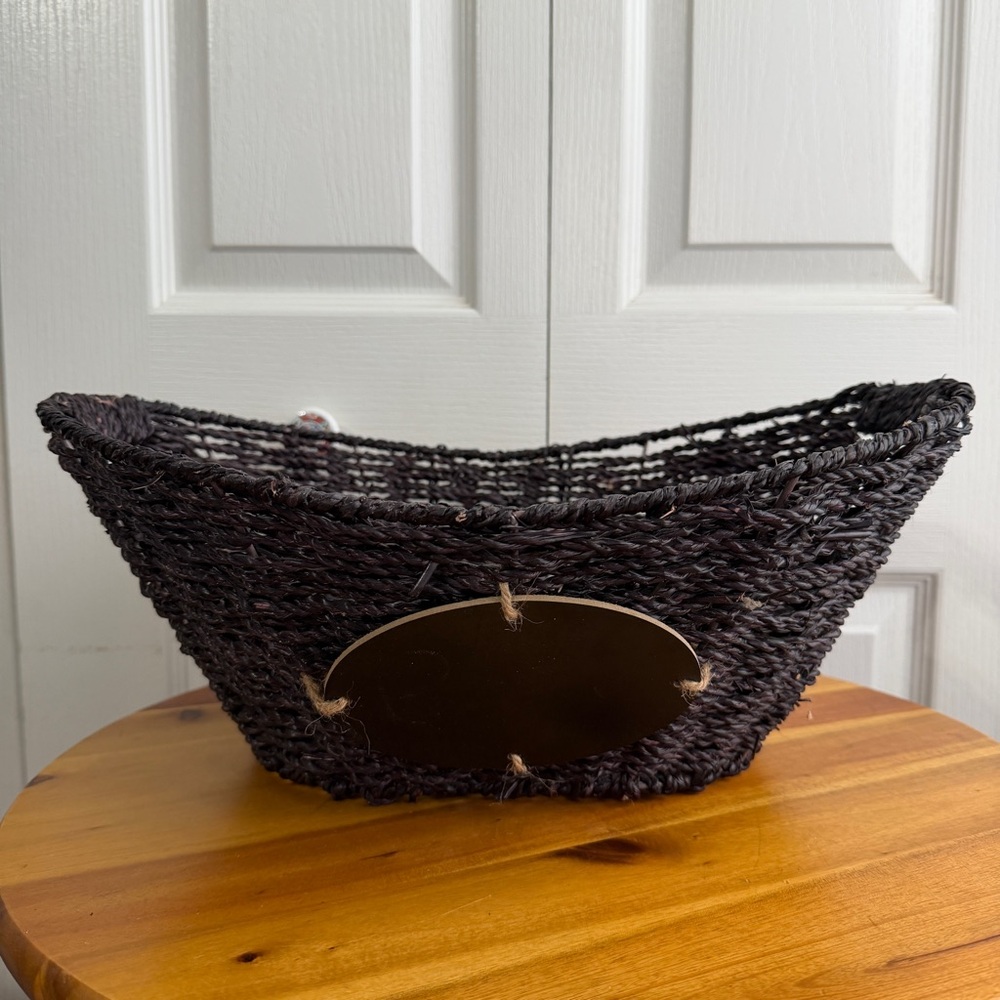 Mainstays purple oval woven basket with‎ chalkboard